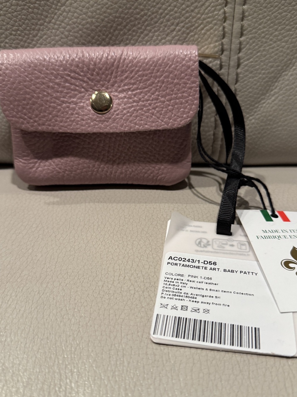 Marlon Baby Patty Leather wallet in Pink NWT